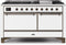 ILVE 60-Inch Majestic II Dual Fuel Range with 9 Sealed Burners - Griddle - Dual Oven - White (UM15FDQNS3WHB)