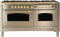 ILVE 60-Inch Nostalgie - Dual Fuel Range - 8 Sealed Burners - 5.99 cu. ft. Oven - Griddle in Stainless Steel (UPN150FDMPI)
