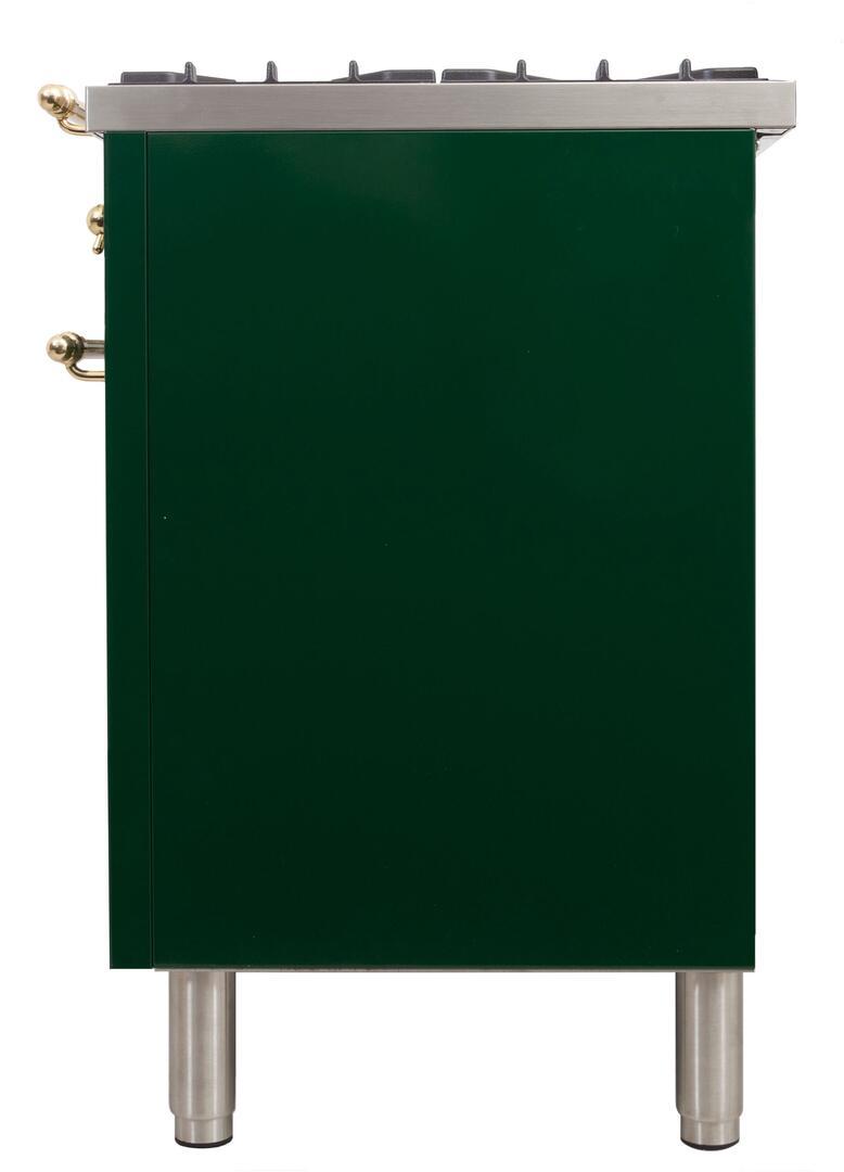 ILVE 60" Nostalgie - Dual Fuel Range with 8 Sealed Burners - 5.99 cu. ft. Oven - Griddle with Brass Trim in Emerald Green (UPN150FDMPVS) Ranges ILVE 