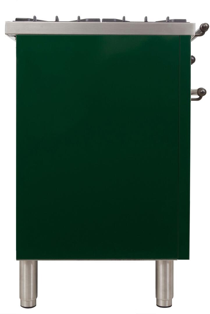 ILVE 60" Nostalgie - Dual Fuel Range with 8 Sealed Burners - 5.99 cu. ft. Oven - Griddle with Bronze Trim in Emerald Green (UPN150FDMPVSY) Ranges ILVE 