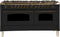 ILVE 60-Inch Nostalgie - Dual Fuel Range with 8 Sealed Burners - 5.99 cu. ft. Oven - Griddle with Bronze Trim in Glossy Black (UPN150FDMPNY)