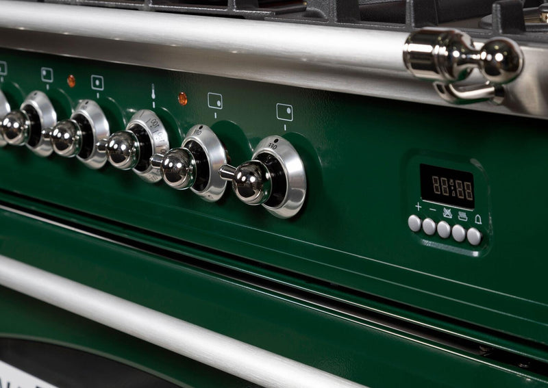 ILVE 60" Nostalgie - Dual Fuel Range with 8 Sealed Burners - 5.99 cu. ft. Oven - Griddle with Chrome Trim in Emerald Green (UPN150FDMPVSX) Ranges ILVE 