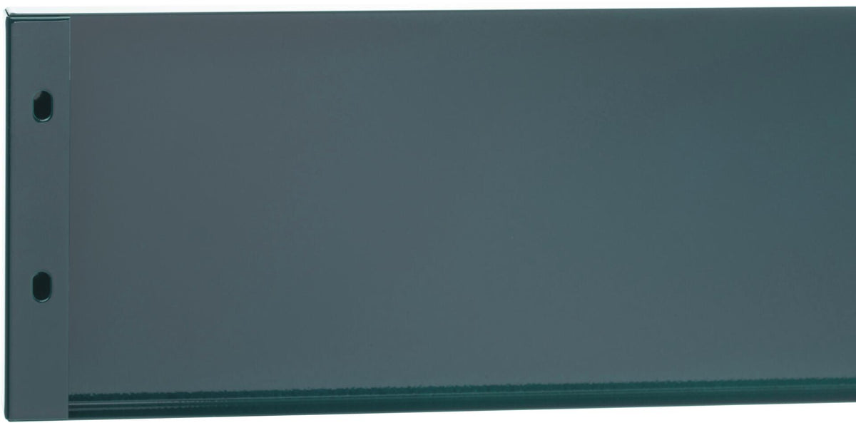 ILVE blue grey toe kick panel with two mounting holes on the left edge