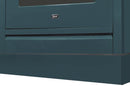 Blue grey toe kick panel with ILVE logo and horizontal trim line