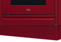 ILVE burgundy toe kick with centered logo and two horizontal trim lines