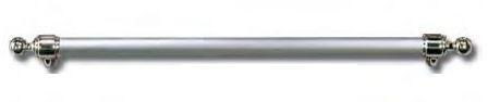 Chrome oven handle with ball ends, straight bar design