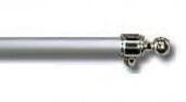 Chrome upper handrail end fitting with mounting bracket and knob