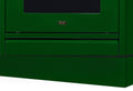 ILVE emerald green toe kick with front trim and centered logo