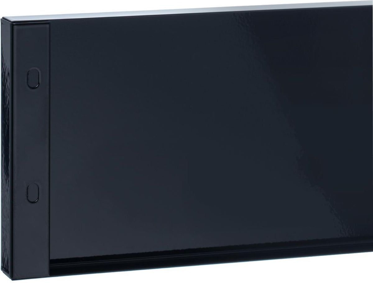 ILVE glossy black toe kick panel with side corner and two cutout slots