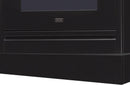 Graphite range toe kick with ILVE logo and horizontal vent slot
