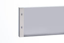 Stainless steel toe kick end bracket with two mounting holes