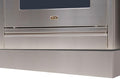 Stainless steel range toe kick panel with ILVE logo, bottom front trim for 60-inch range