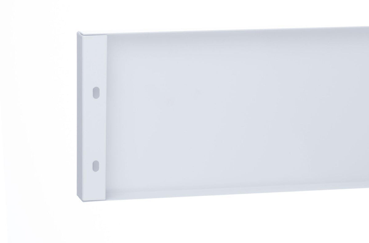 ILVE white toe kick panel with side mounting bracket and screw holes