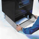ILVE wrap-around toe kick panel in dark finish, fitted along appliance base