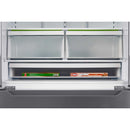Midea 36-Inch Freestanding 4 Door French Door Refrigerator with 22.5 Cu. Ft. Total Capacity with 4 Glass Shelves in Stainless Steel (MRQ23B4AST)