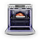 Midea 30-Inch Smart Slide-in Electric Range with 5 Elements Wi-Fi Enabled, 6.3 Cu. Ft., Pro Style with True Convection in Stainless Steel (MES30S4AST)