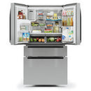 Midea 36-Inch Freestanding Counter Depth 4 Door French Door Refrigerator with 21.6 Cu. Ft. and Water Dispenser in Stainless Steel (MRQ22D7AST)