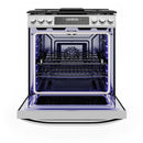 Midea 30-Inch Smart Slide-in Gas Range with 5 Sealed Burners Wi-Fi Enabled, 6.1 Cu. Ft., Pro Style with True Convection in Stainless Steel (MGS30S4AST)