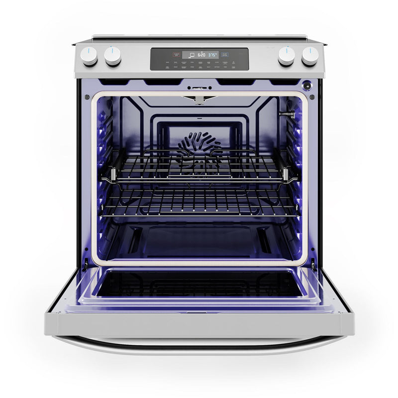 Midea 30-Inch Smart Slide-in Electric Range with 5 Elements Wi-Fi Enabled, 6.3 Cu. Ft., Standard Convection in Stainless Steel (MES30S2AST)