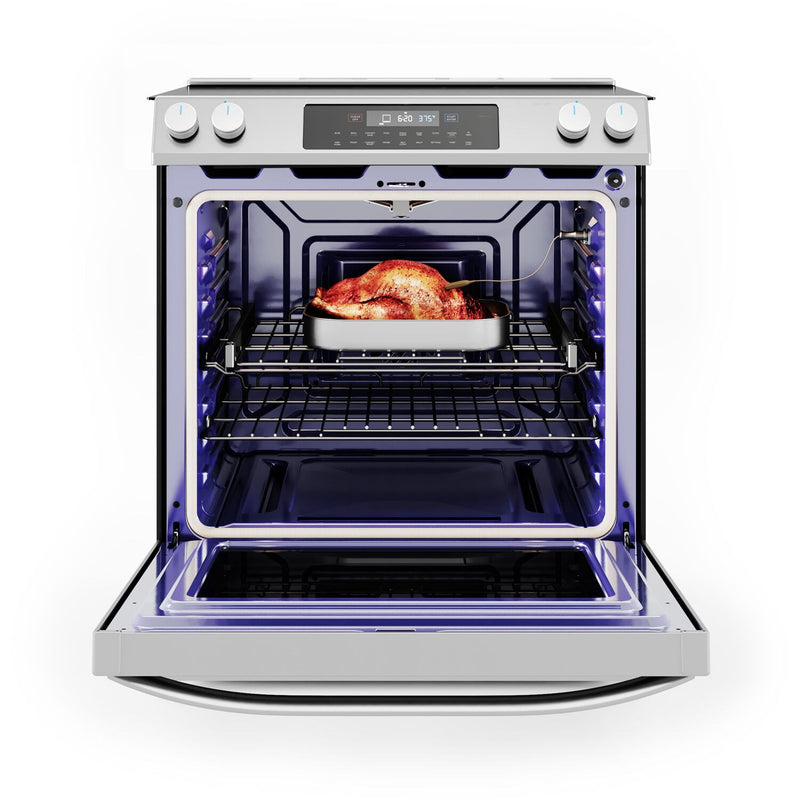 Midea 30-Inch Smart Slide-in Electric Range with 5 Elements Wi-Fi Enabled, 6.3 Cu. Ft., Standard Convection in Stainless Steel (MES30S2AST)