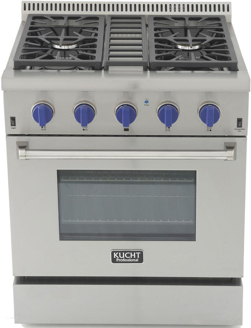 Kucht 30" 4.2 cu. ft. PropaneAll Gas Range with Convection Oven in Stainless Steel (KRG3080U) Ranges Kucht 