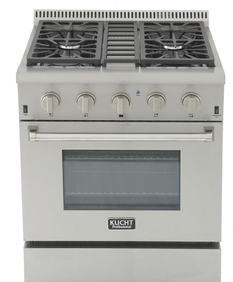 Kucht 30" 4.2 cu. ft. PropaneAll Gas Range with Convection Oven in Stainless Steel (KRG3080U) Ranges Kucht 