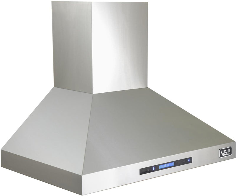 Kucht 4-Piece Appliance Package - 36-Inch Dual Range, Refrigerator, Wall Mount Hood, & Dishwasher in Stainless Steel