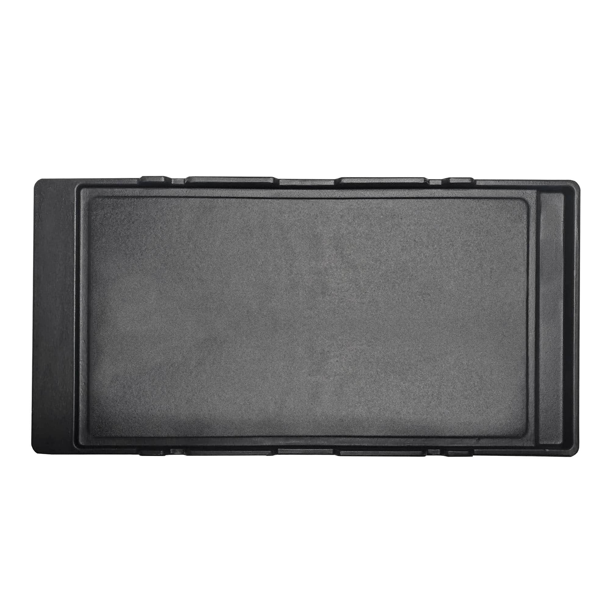 Cast iron reversible griddle plate with smooth flat cooking surface