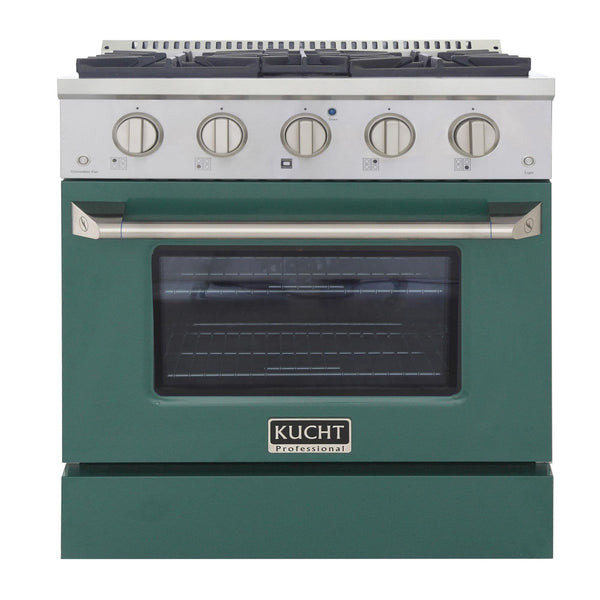 Kucht Professional 30 in. 4.2 cu. ft. Gas Range - Sealed Burners and Convection Oven in Green (KNG301-G) Ranges Kucht 