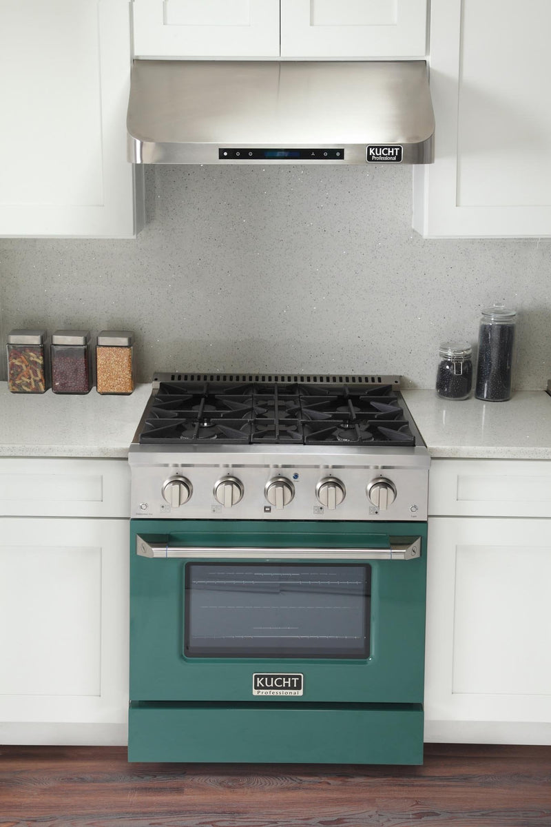 Kucht Professional 30 in. 4.2 cu. ft. Gas Range - Sealed Burners and Convection Oven in Green (KNG301-G) Ranges Kucht Natural Gas 