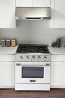 Kucht Professional 30 in. 4.2 cu. ft. Gas Range - Sealed Burners and Convection Oven in White (KNG301-W) Ranges Kucht 