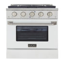 Kucht Professional 30 in. 4.2 cu. ft. Gas Range - Sealed Burners and Convection Oven in White (KNG301-W) Ranges Kucht 