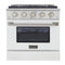 Kucht 30-Inch 4.2 Cu. Ft. Gas Range - Sealed Burners and Convection Oven in White (KNG301-W)