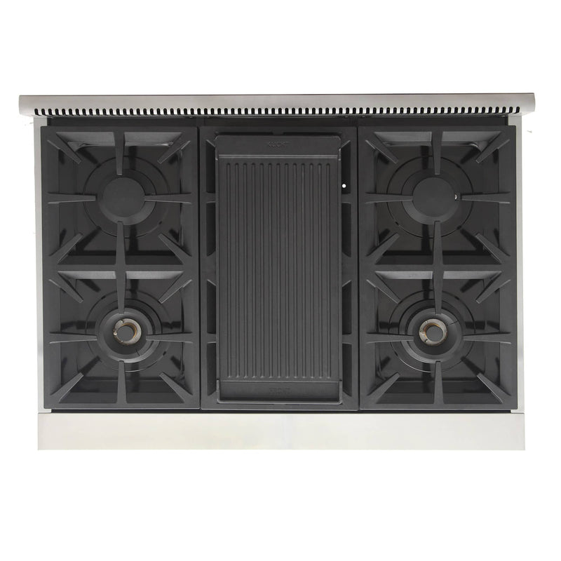 Kucht 4-Piece Appliance Package - 36-Inch Gas Range, 36-Inch Panel Ready Refrigerator, Wall Mount Hood, & Panel Ready Dishwasher