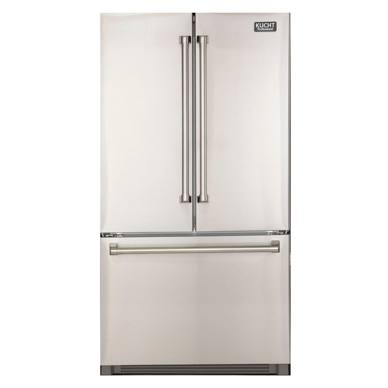 Kucht 5-Piece Appliance Package - 48-Inch Gas Range, Refrigerator, Under Cabinet Hood, Dishwasher, & Microwave Drawer in Stainless Steel