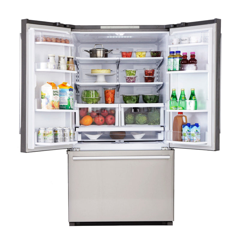 Kucht 4-Piece Appliance Package - 30-Inch Gas Range, Refrigerator, Wall Mount Hood, & Dishwasher in Stainless Steel