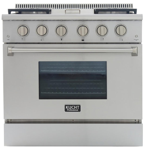Kucht Professional 36 in. 5.2 cu. ft. Gas Range with Griddle in Stainless Steel (KRG3609U) Ranges Kucht 