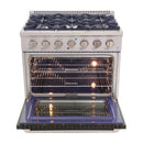 Kucht Professional 36 in. 5.2 cu. ft. Range - Sealed Burners and Convection Oven in Black (KNG361-K) Ranges Kucht 