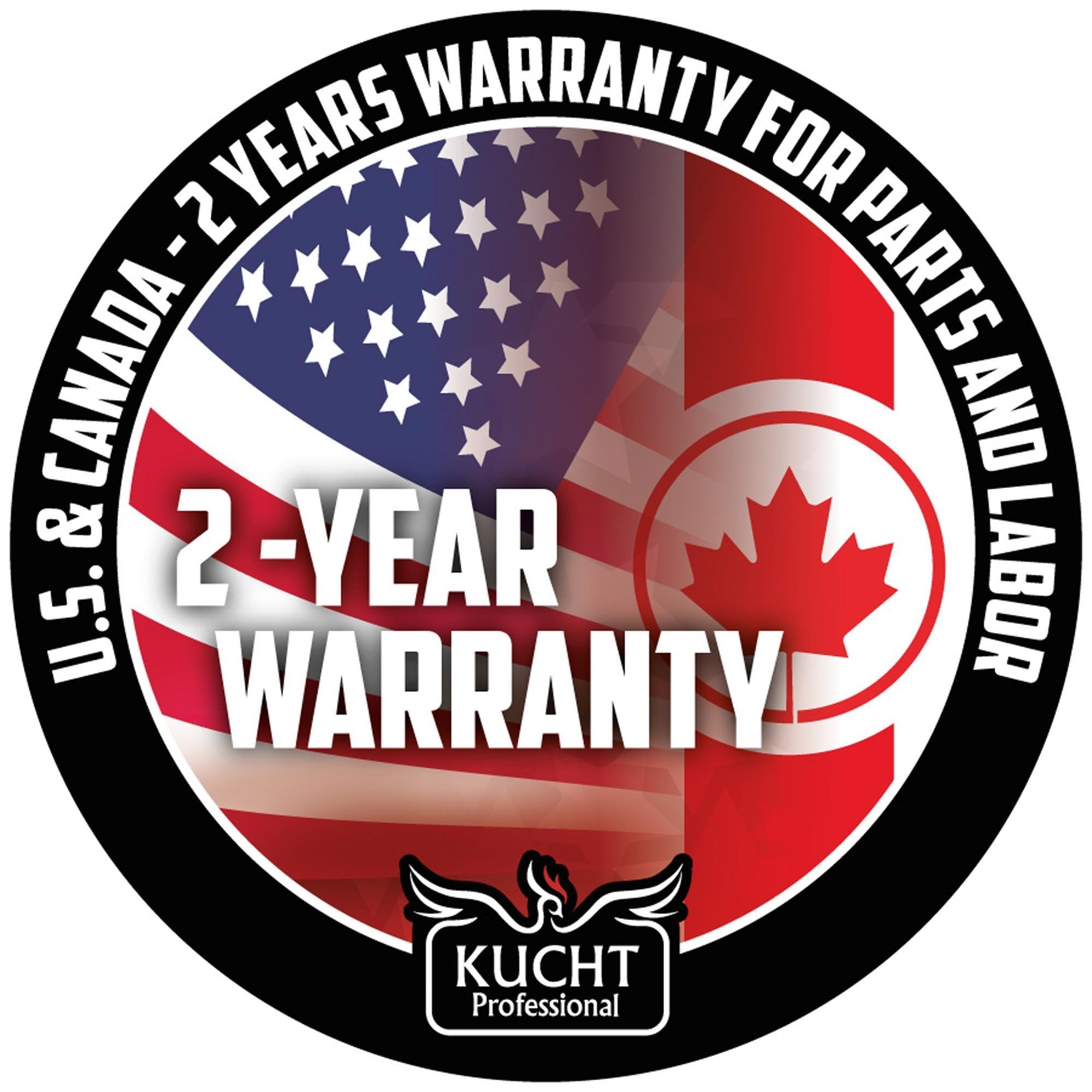 2-year warranty badge for Kucht Professional gas ranges