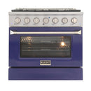Kucht Professional 36 in. 5.2 cu. ft. Range - Sealed Burners and Convection Oven in Blue (KNG361-B) Ranges Kucht 