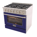 Kucht Professional 36 in. 5.2 cu. ft. Range - Sealed Burners and Convection Oven in Blue (KNG361-B) Ranges Kucht 