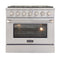 Kucht 36-Inch 5.2 Cu. Ft. Range - Sealed Burners and Convection Oven in Stainless Steel (KNG361-S)