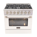 Kucht Professional 36 in. 5.2 cu. ft. Range - Sealed Burners and Convection Oven in White (KNG361-W) Ranges Kucht 