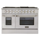 Kucht Professional 48" 6.7 cu. ft. Gas Range with Grill/Griddle and Two Ovens in Stainless Steel (KNG481U) Ranges Kucht 
