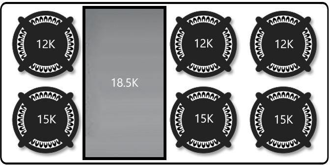 Black-and-white rating graphic with multiple 12K and 15K seals and a center panel