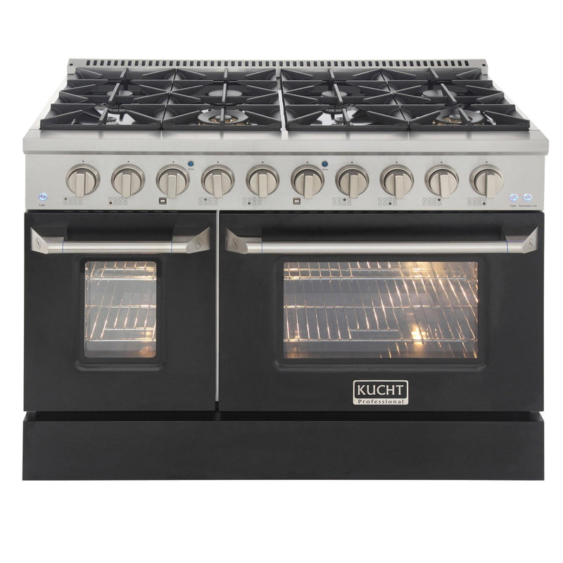 Kucht Professional 48 in. 6.7 cu. ft. Gas Range with Grill/Griddle in Black (KNG481-K) Ranges Kucht 