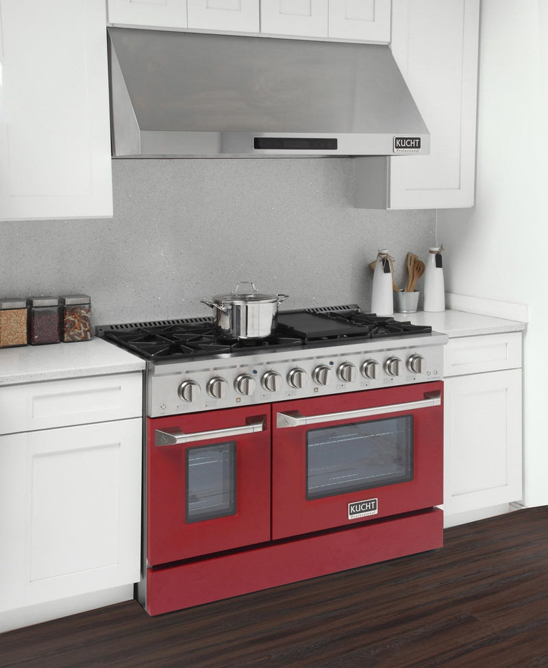 Kucht Professional 48 in. 6.7 cu. ft. Gas Range with Grill/Griddle in Red (KNG481-R) Ranges Kucht 