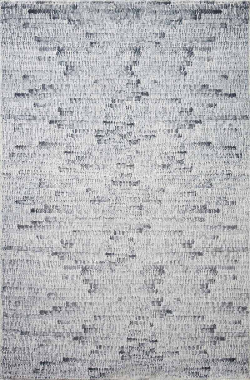 Loloi II Contemporary Pisolino Polyester Pile Power Loomed Rug in Silver, White (JOE-05) Rugs Loloi Rugs 