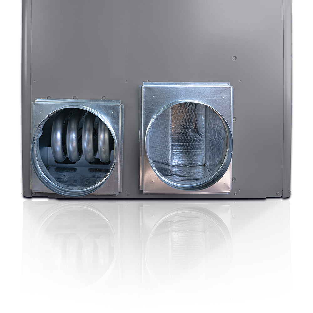 MRCOOL adapter kit showing two square mounting plates with round duct openings