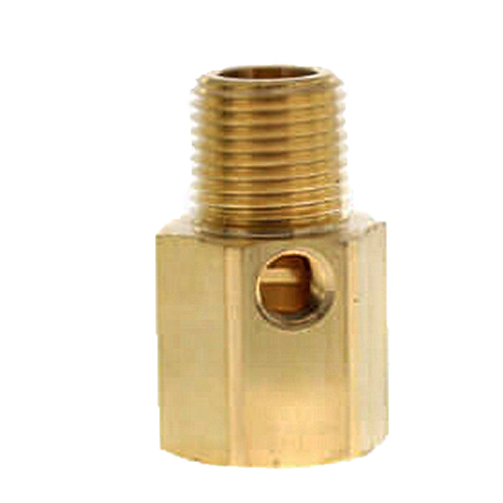 Brass threaded adapter fitting with internal and external pipe threads
